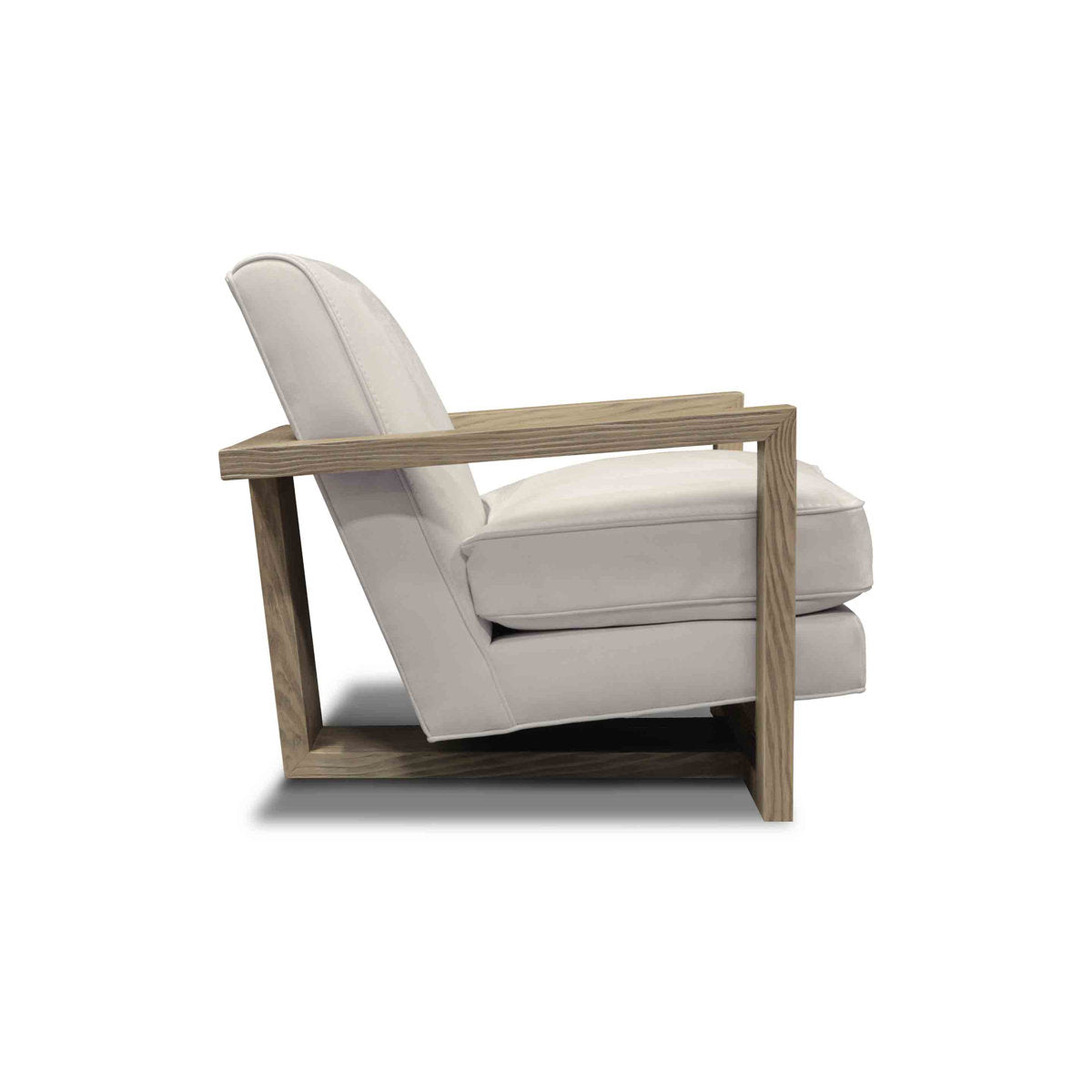 Monroe Leather Armchair Chair with Ottoman