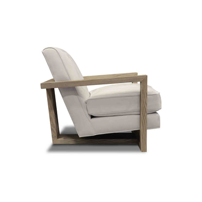 Monroe Leather Armchair Chair with Ottoman