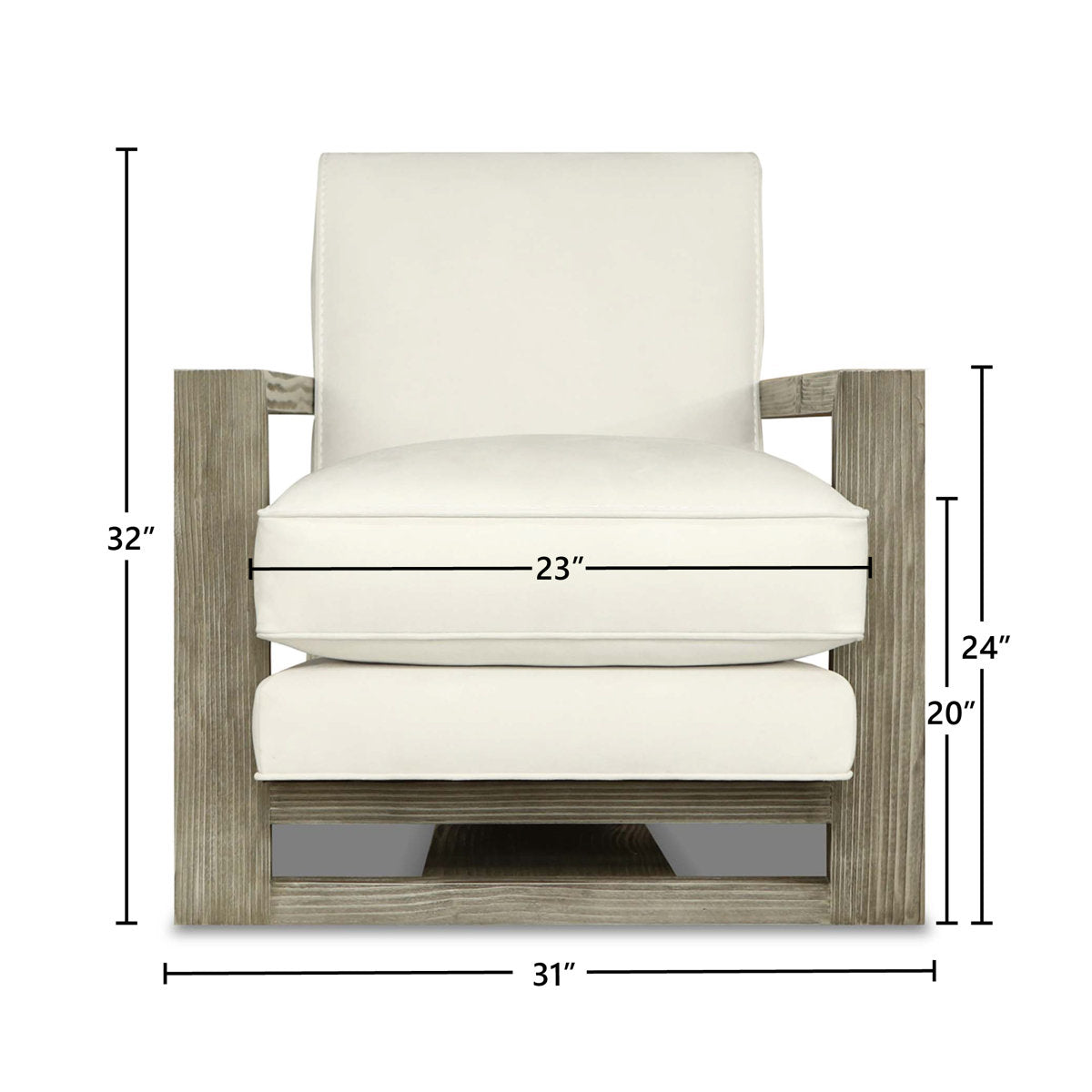 Monroe Leather Armchair Chair with Ottoman