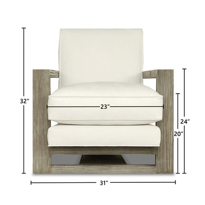 Monroe Leather Armchair Chair with Ottoman
