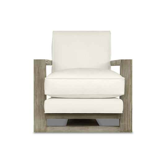 Monroe Leather Armchair Chair with Ottoman