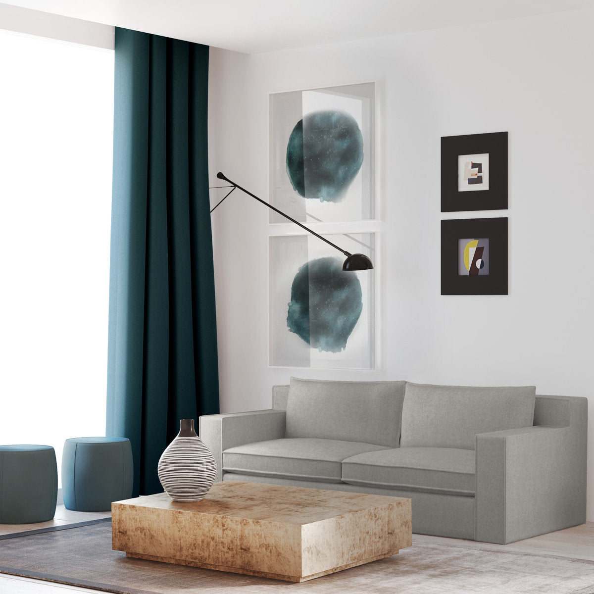 Mulberry Square Track-Arm Sofa with Flange Seam