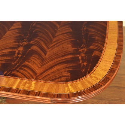 Multi-Banded Mahogany Dining Table