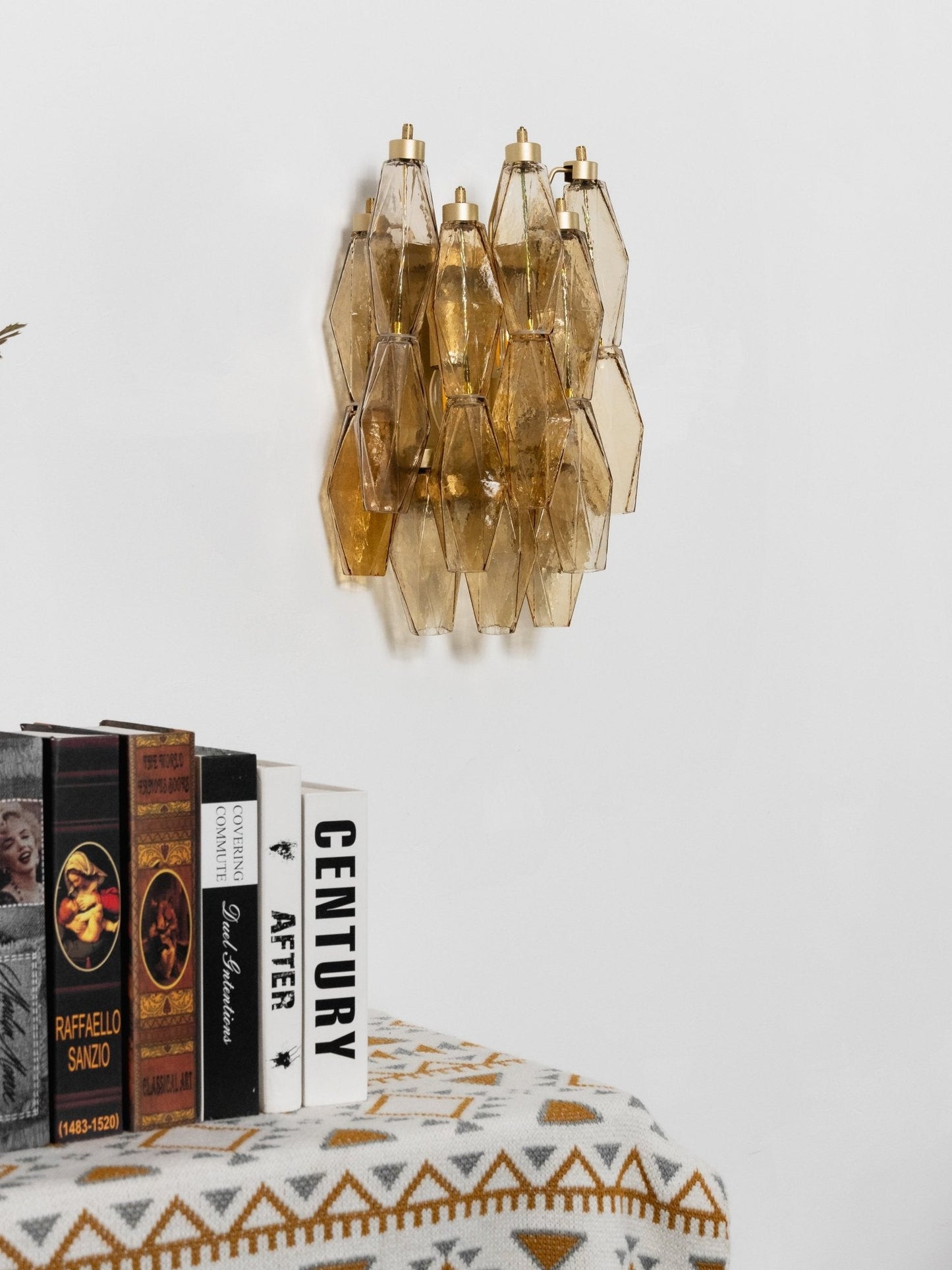 Rhombus Amber Glass Wall Lamp