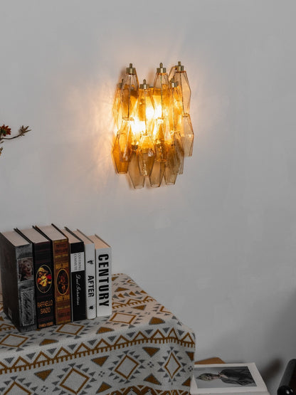 Rhombus Amber Glass Wall Lamp