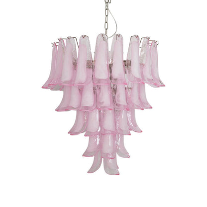 Pink Glass Petals Chandelier