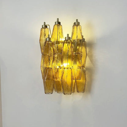 Rhombus Amber Glass Wall Lamp