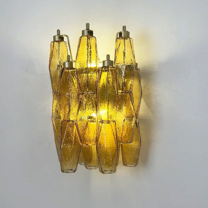 Rhombus Amber Glass Wall Lamp