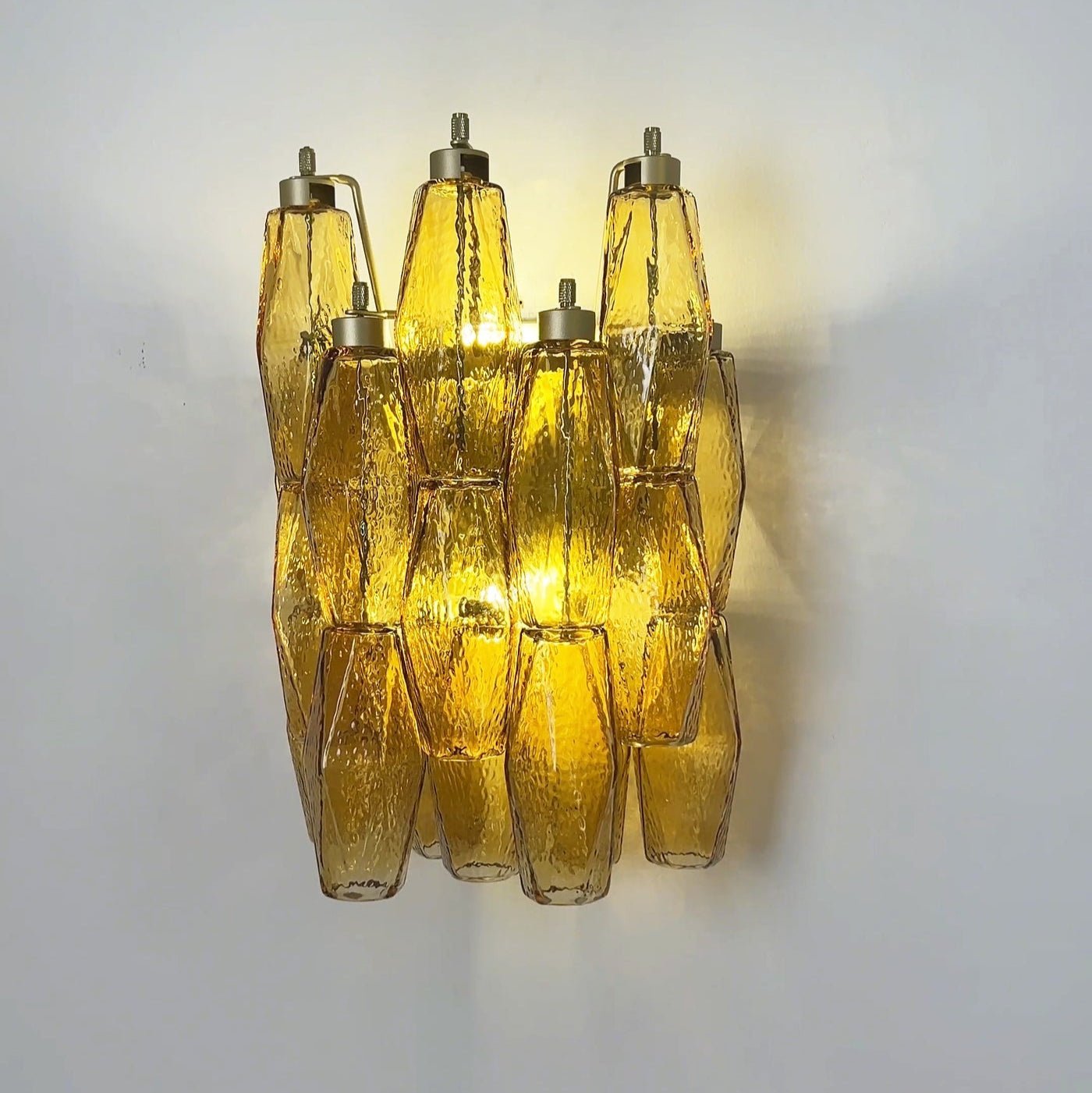 Rhombus Amber Glass Wall Lamp