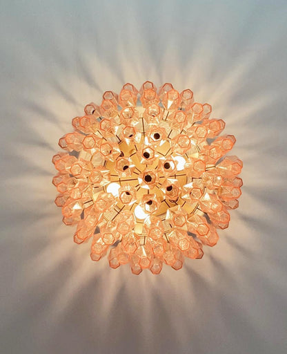 Rhombus Pink Glass Ceiling Lamp