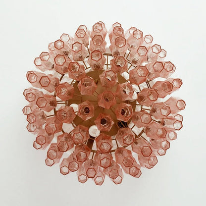 Rhombus Pink Glass Ceiling Lamp