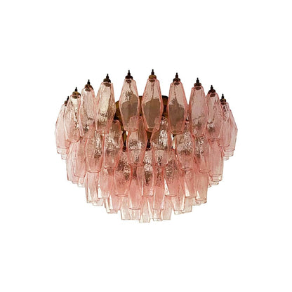 Rhombus Pink Glass Ceiling Lamp