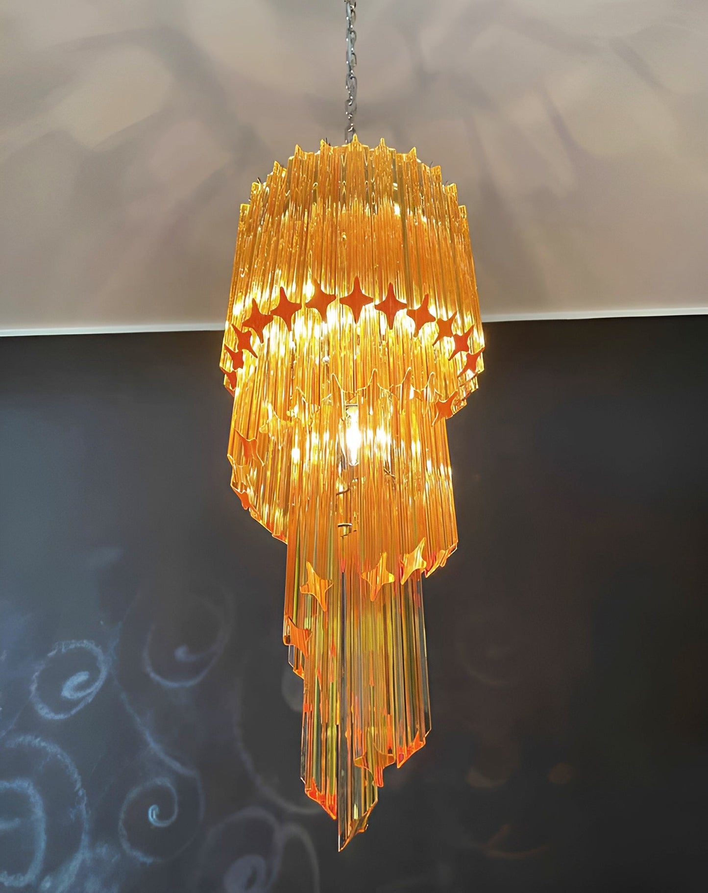 Spiral Prism Glass Chandelier