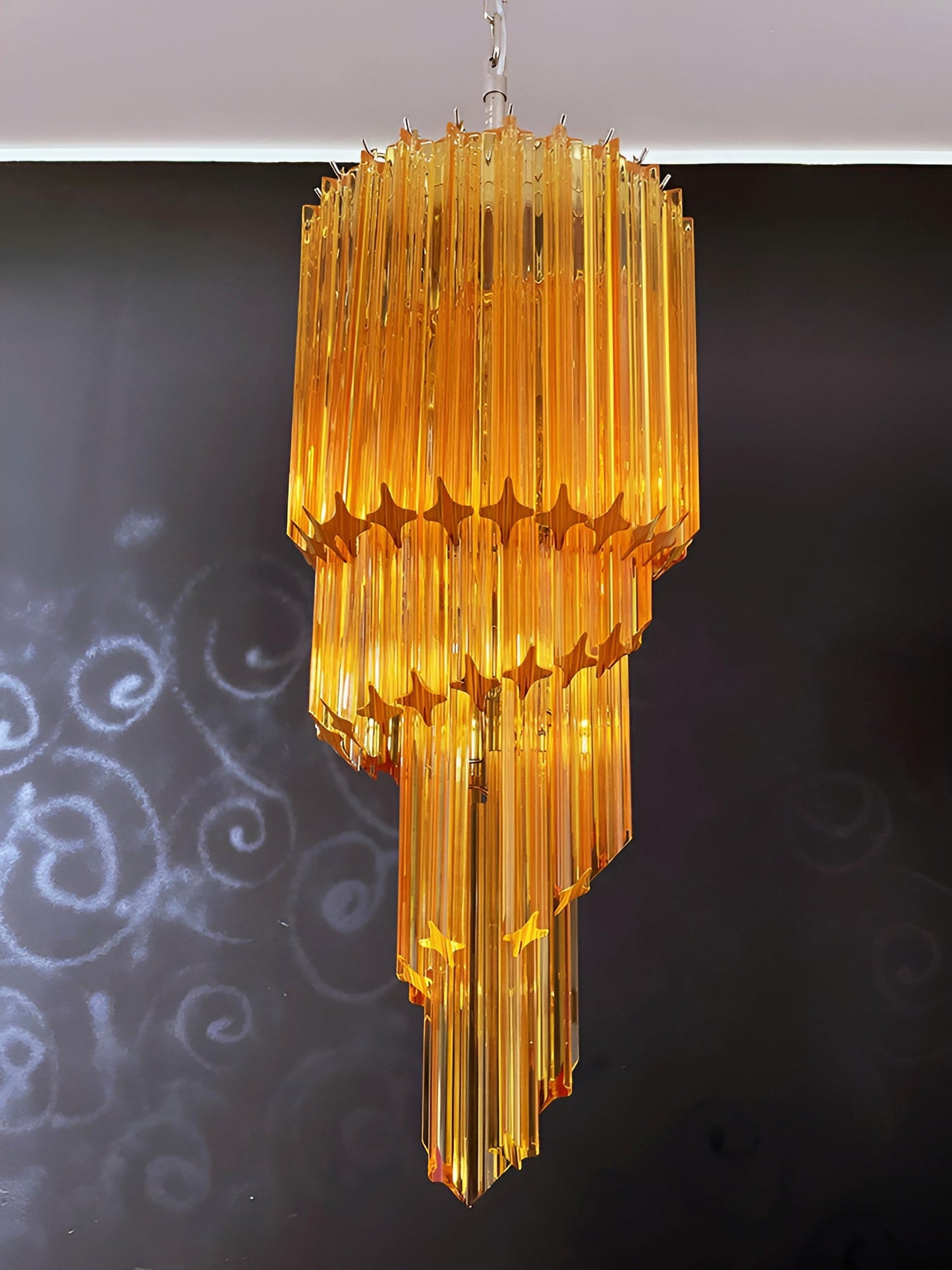 Spiral Prism Glass Chandelier