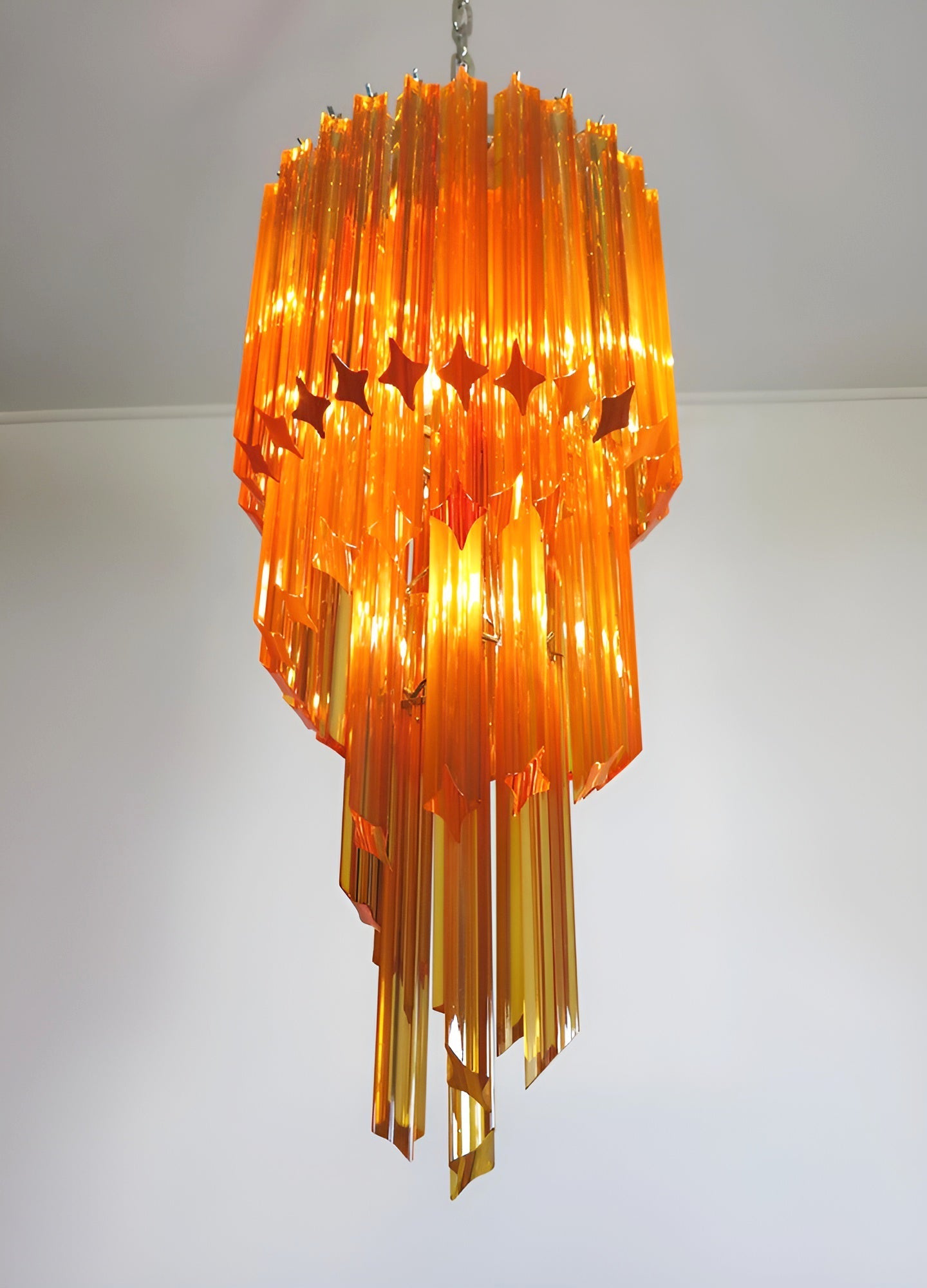 Spiral Prism Glass Chandelier