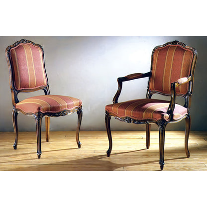 Muslin Upholstered Side Chair in Red/Orange