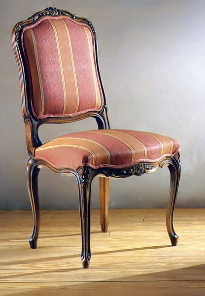 Muslin Upholstered Side Chair in Red/Orange