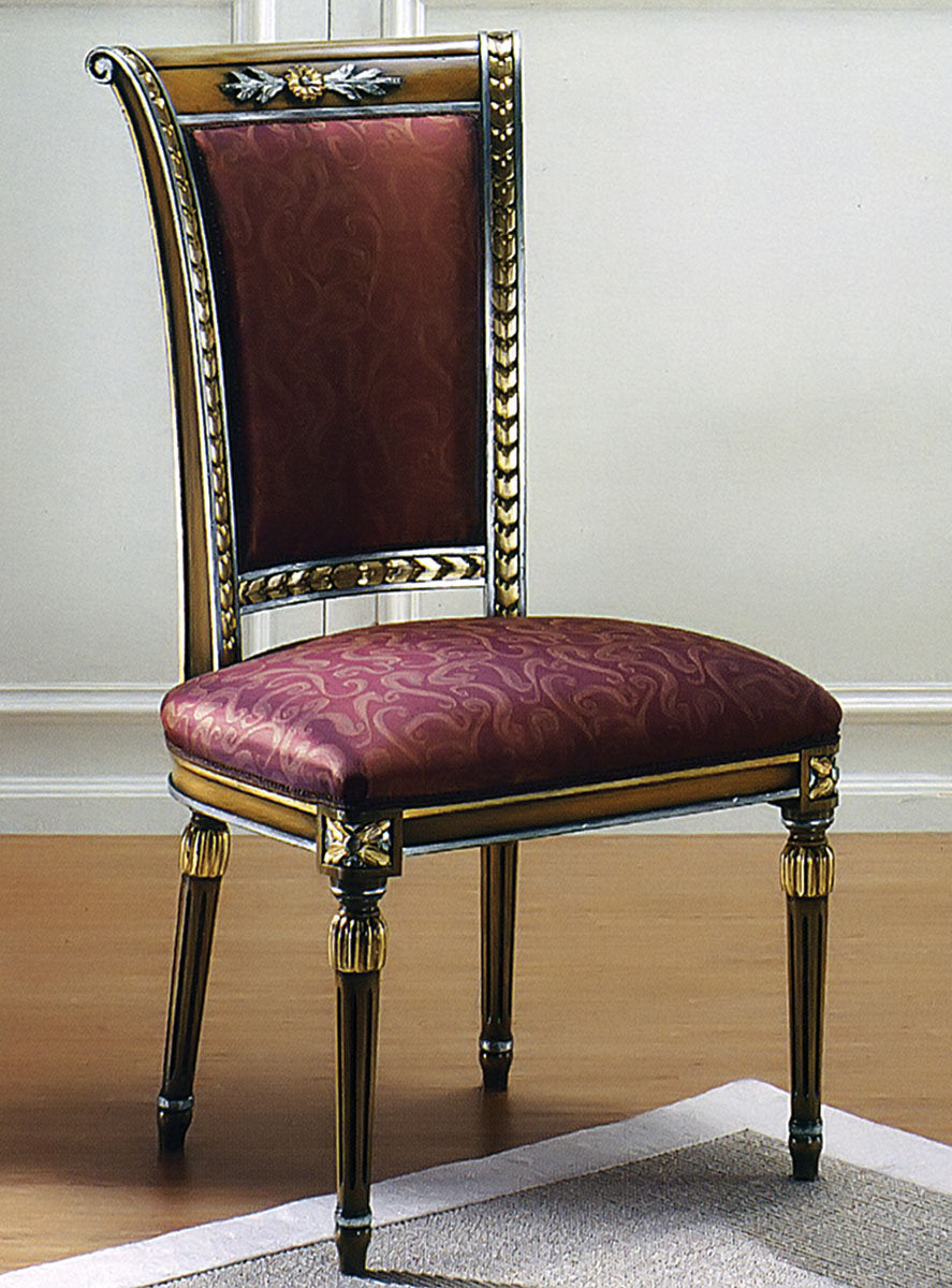 Muslin Upholstered Solid Back Side Chair Red