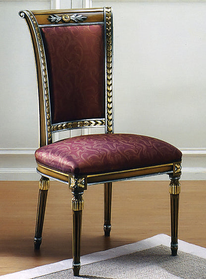 Muslin Upholstered Solid Back Side Chair Red