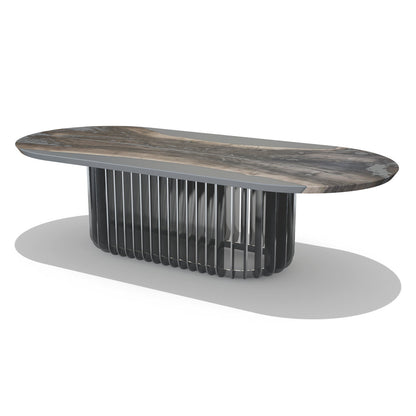 Mysteria Oval Walnut Wood Dining Table