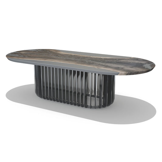 Mysteria Oval Walnut Wood Dining Table