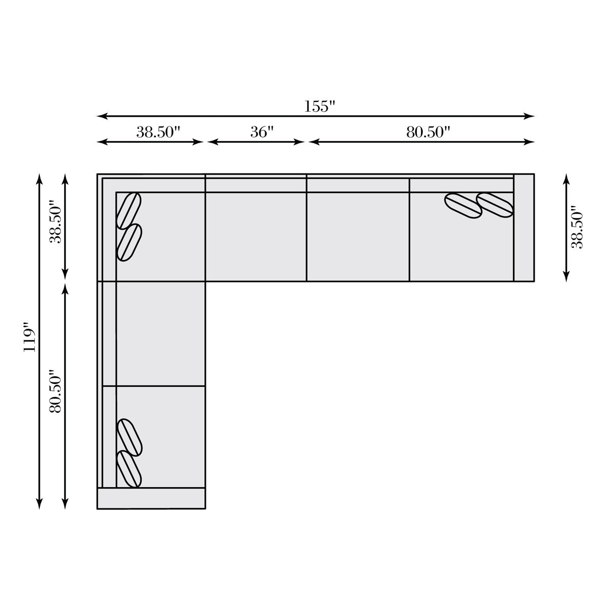 Nest 155" Wide Symmetrical Sectional