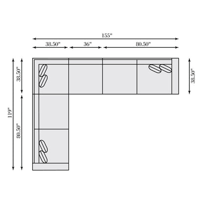 Nest 155" Wide Symmetrical Sectional