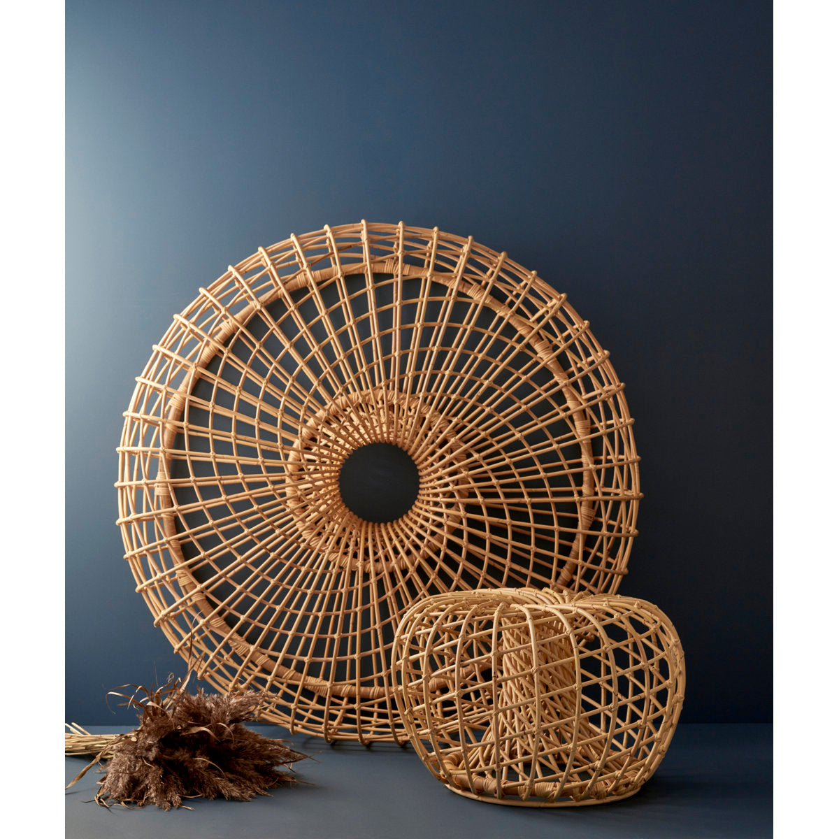 Nest 51.2" Wide Round Pouf Ottoman