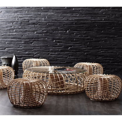 Nest 51.2" Wide Round Pouf Ottoman