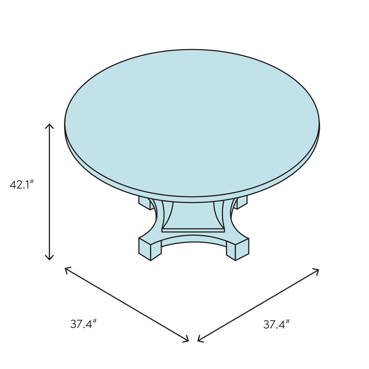 New Empire Round Solid Wood Dining Table