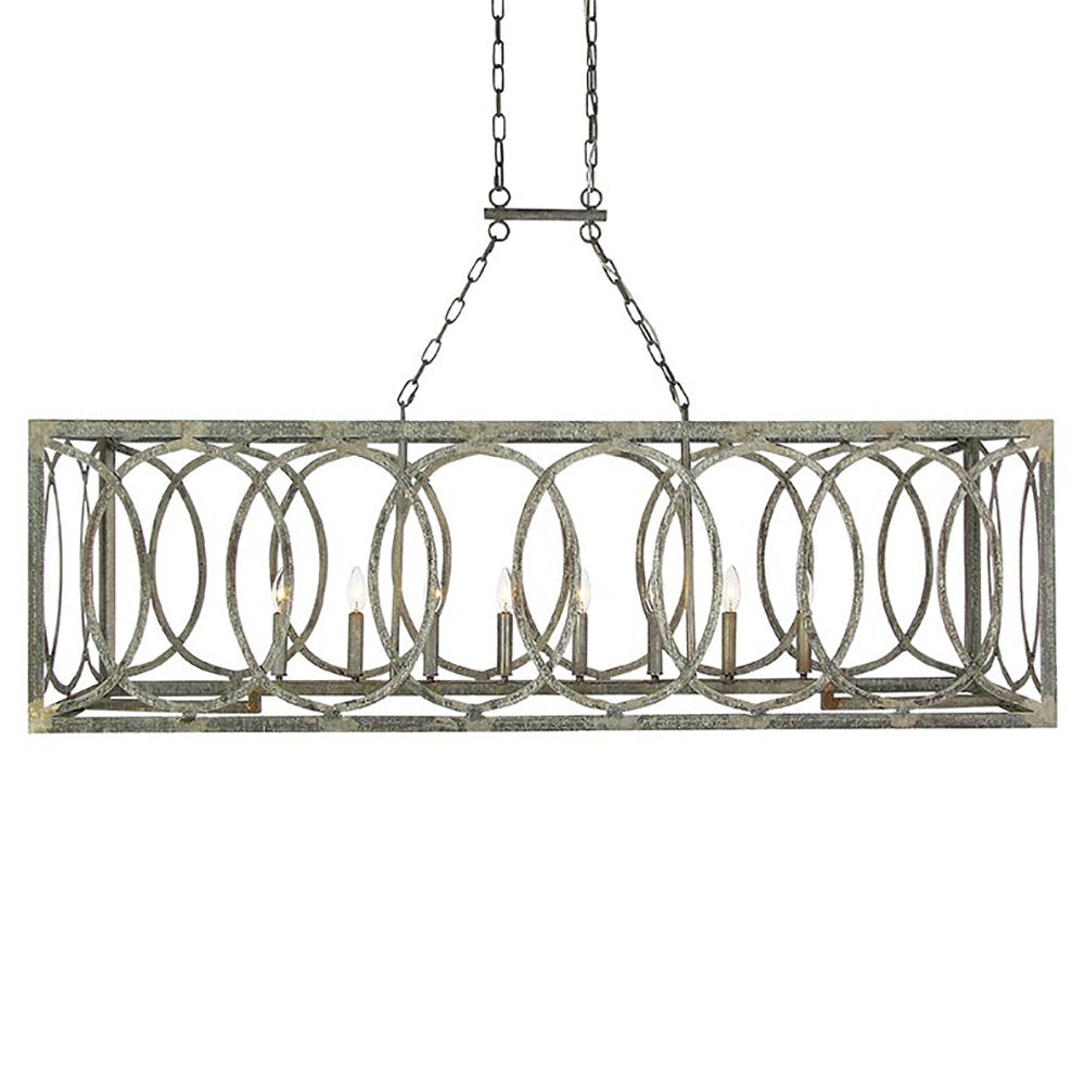New Orleans 8 - Light Kitchen Island Rectangle Chandelier