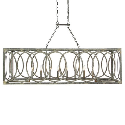 New Orleans 8 - Light Kitchen Island Rectangle Chandelier