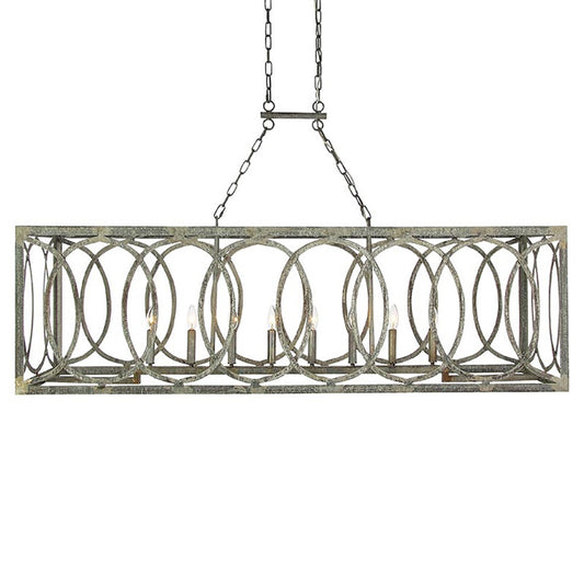 New Orleans 8 - Light Kitchen Island Rectangle Chandelier