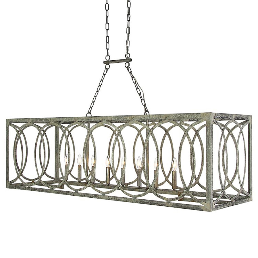 New Orleans 8 - Light Kitchen Island Rectangle Chandelier