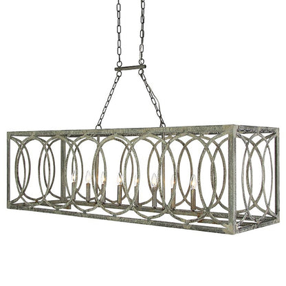 New Orleans 8 - Light Kitchen Island Rectangle Chandelier