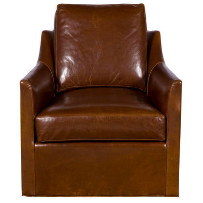 Newlin Leather Barrel Back Swivel Chair