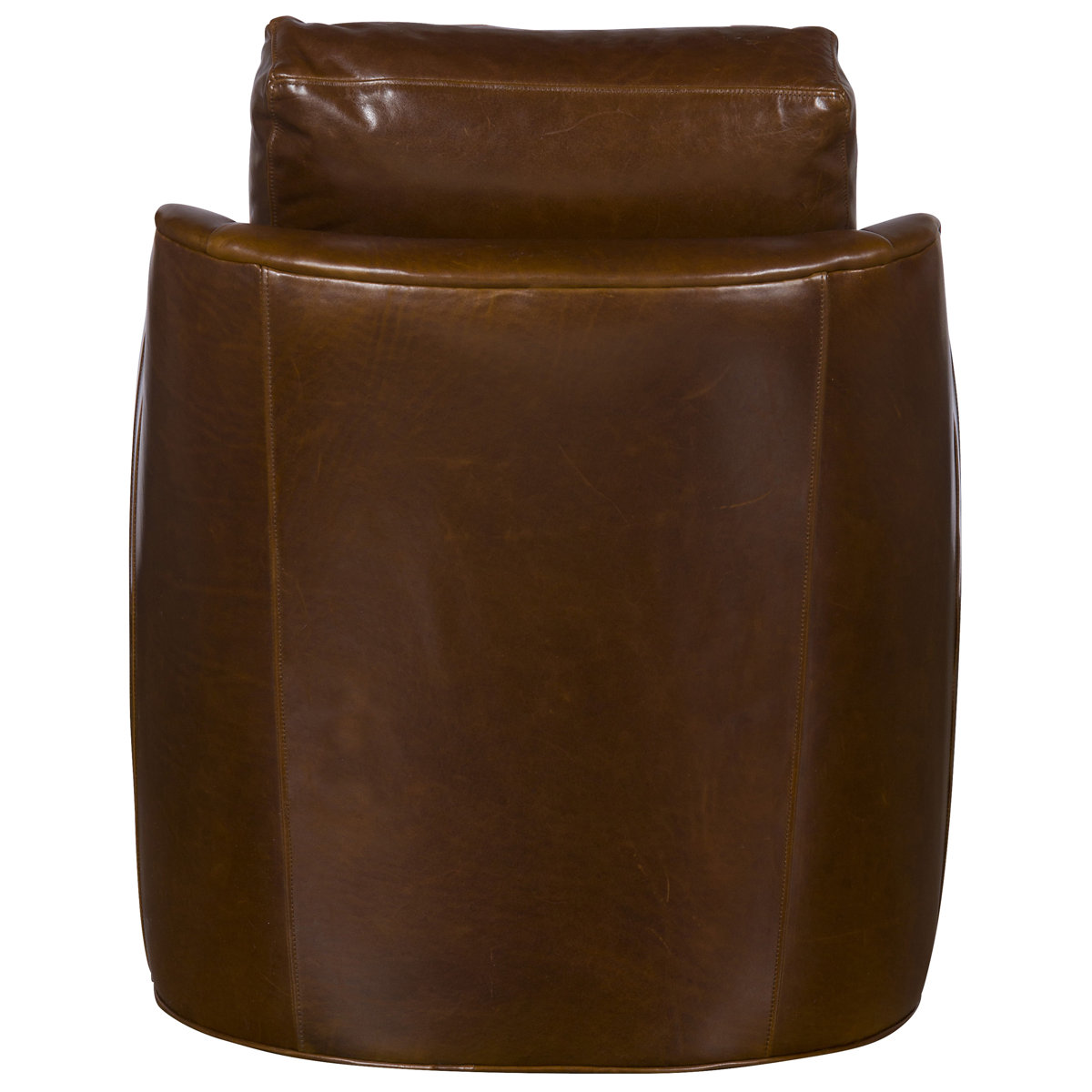 Newlin Leather Barrel Back Swivel Chair