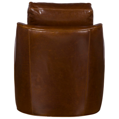 Newlin Leather Barrel Back Swivel Chair