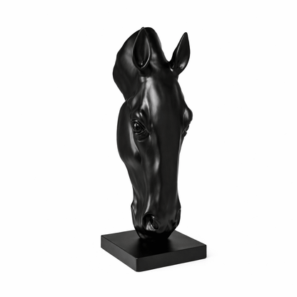 Noir Equine Head Sculpture
