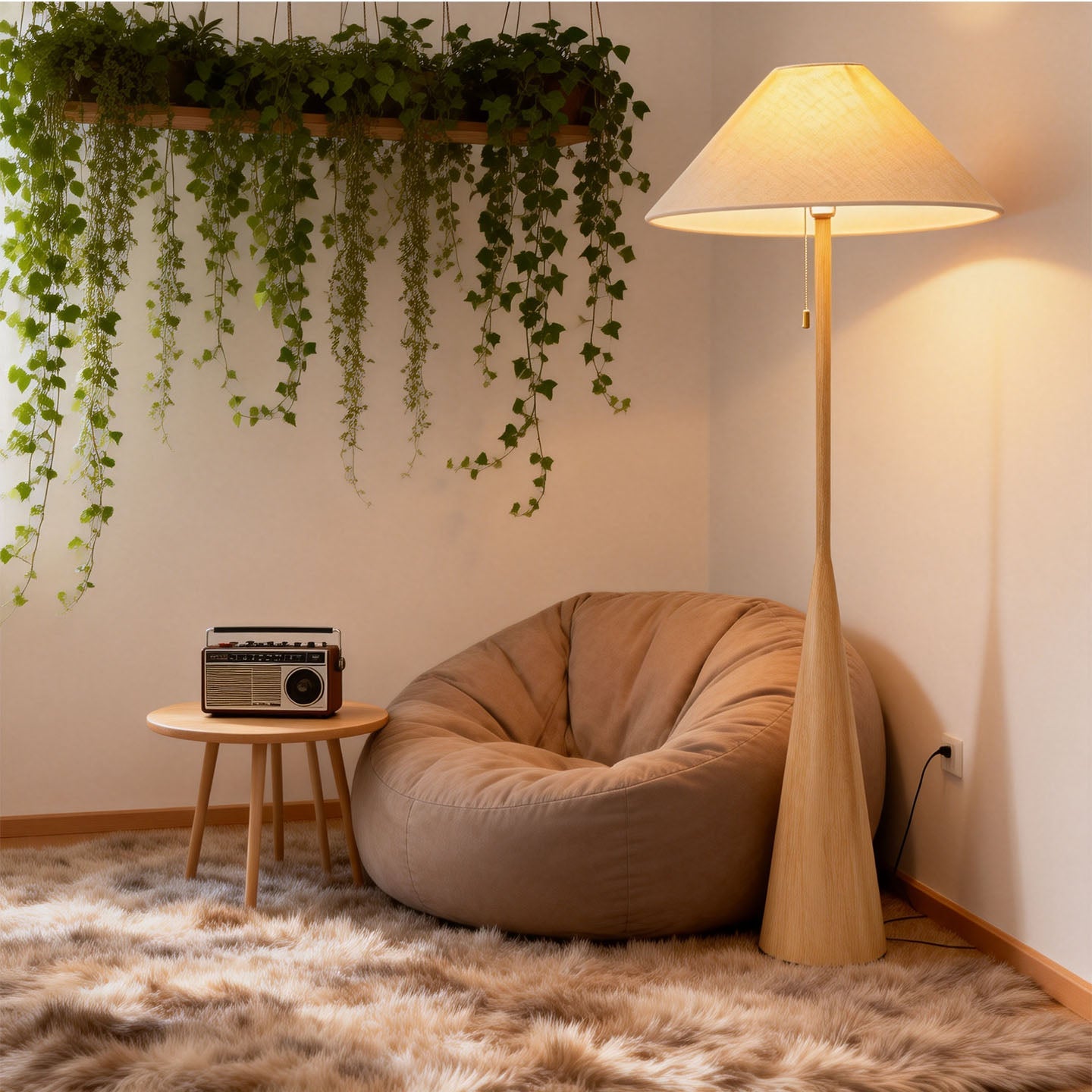 Nordic Woodgrain Floor Lamp