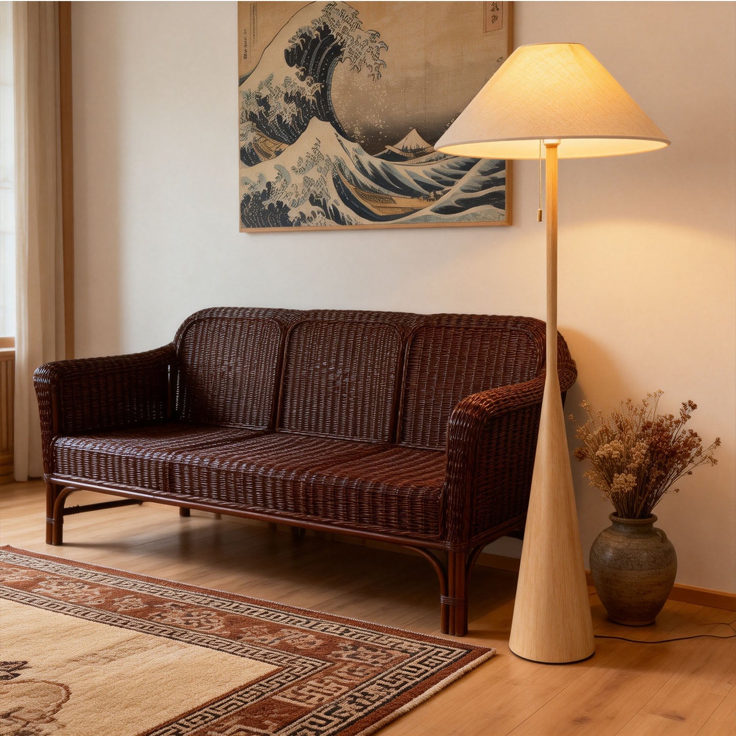 Nordic Woodgrain Floor Lamp