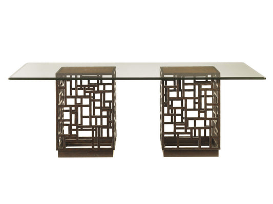 Ocean Club South Sea Dining Table with 84 X 48 Inch Glass Top