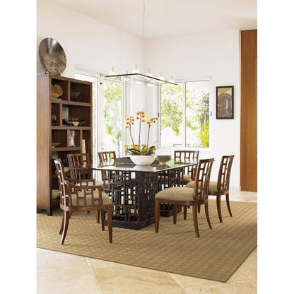 Ocean Club South Sea Dining Table with 84 X 48 Inch Glass Top