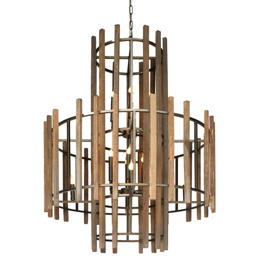 Old Tobacco 12 - Light Candle Style Geometric Chandelier