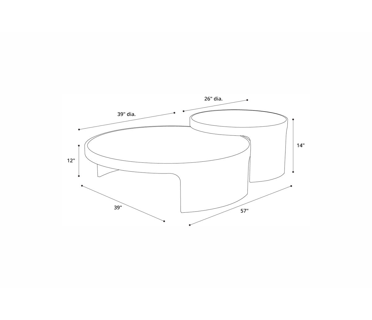 Oliver Solid Wood Nesting Coffee Table
