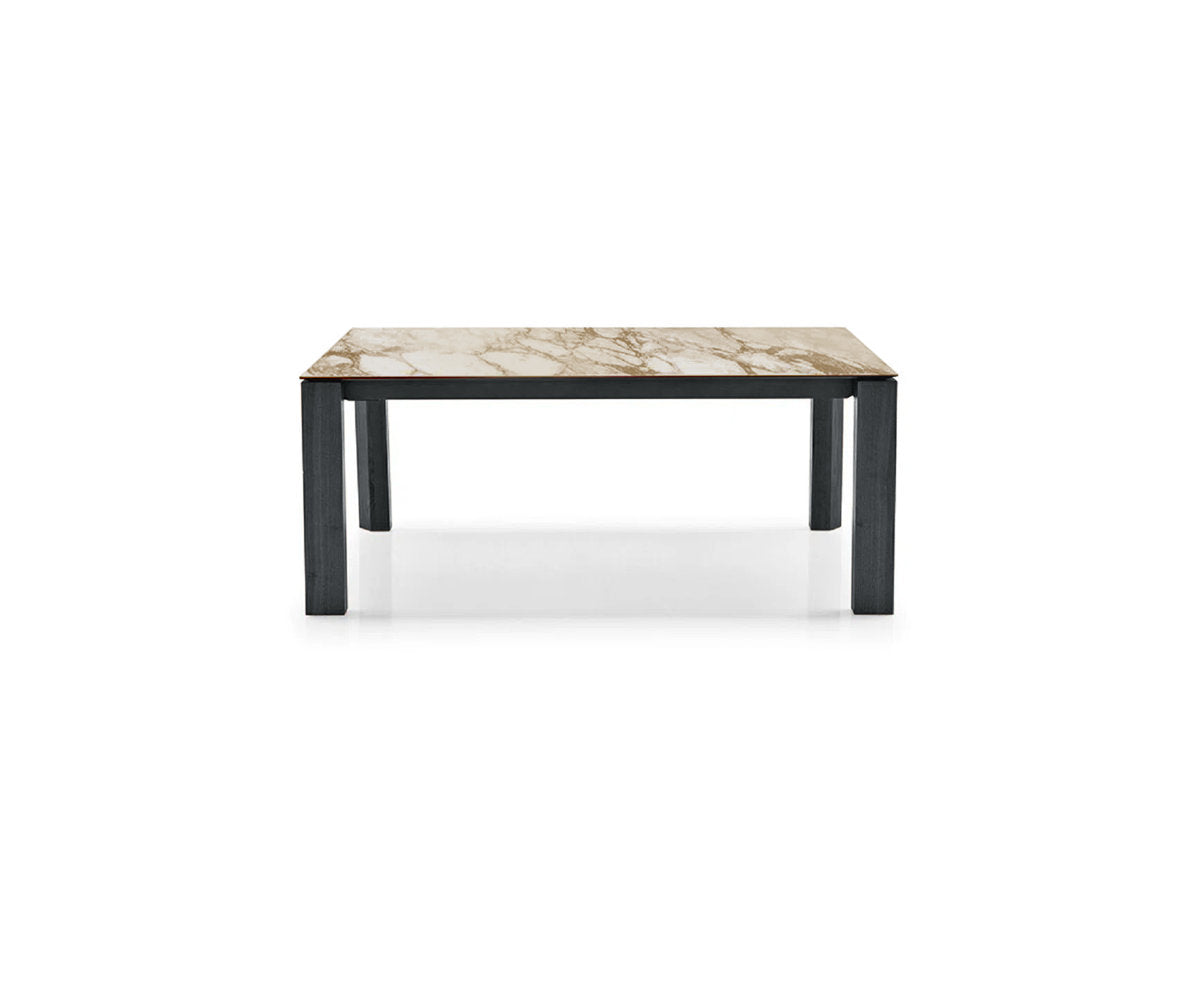 Omnia Extendable Table with Rectangular Top and Wooden Legs