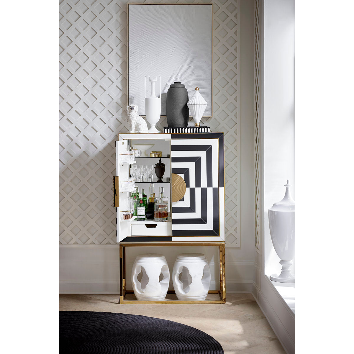 Op Art Bar - Charcoal/Ivory