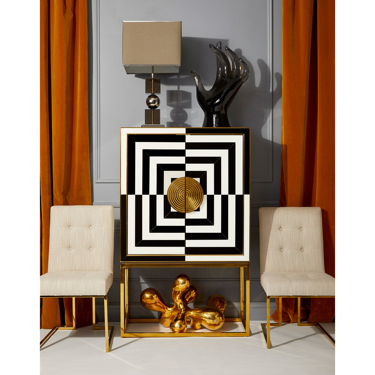 Op Art Bar - Charcoal/Ivory