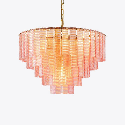 Opalora Pink Glass Chandelier