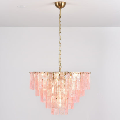 Opalora Pink Glass Chandelier